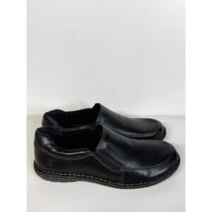 Born BOC Loafer Shoes Womens Sz 8 Black Leather Flat Slip-On Comfort Work